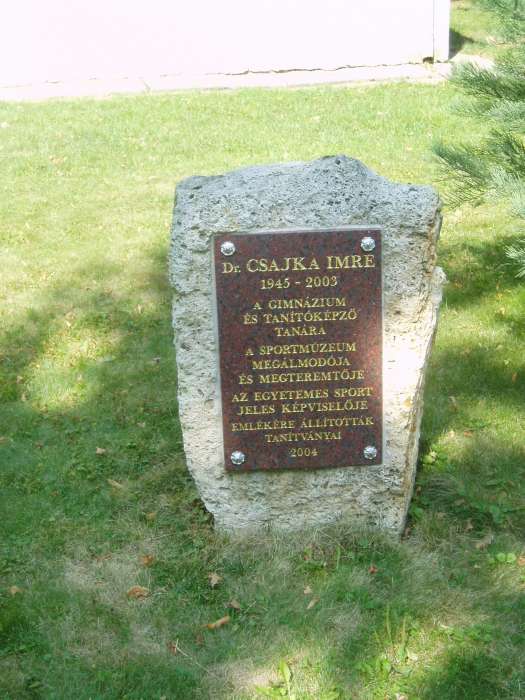 Sárospatak, Iskolakert,Tornacsarnok: Csajka Imre emlékköve.jpg Sárospatak, Iskolakert,Tornacsarnok: Csajka Imre emlékköve.jpg