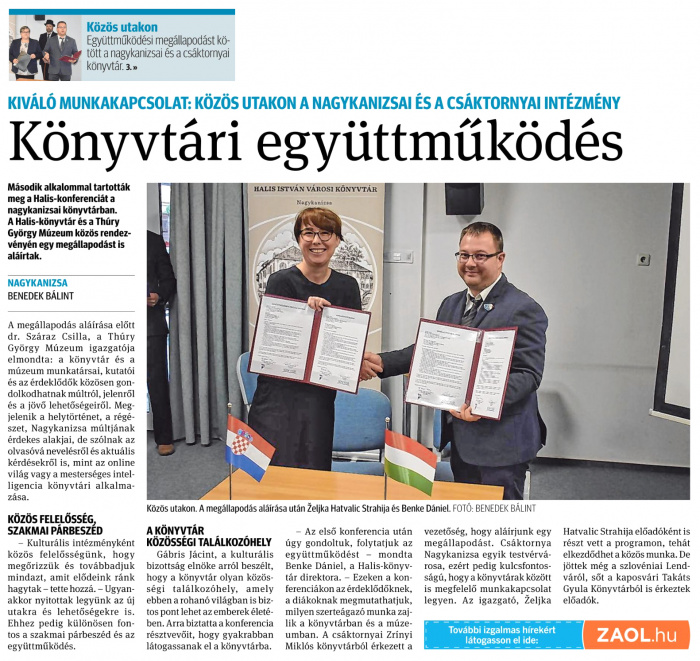 Zalai Hírlap 2026 10 10 237sz 03old - Könyvtári együttműködés.jpg Zalai Hírlap 2026 10 10 237sz 03old - Könyvtári együttműködés.jpg